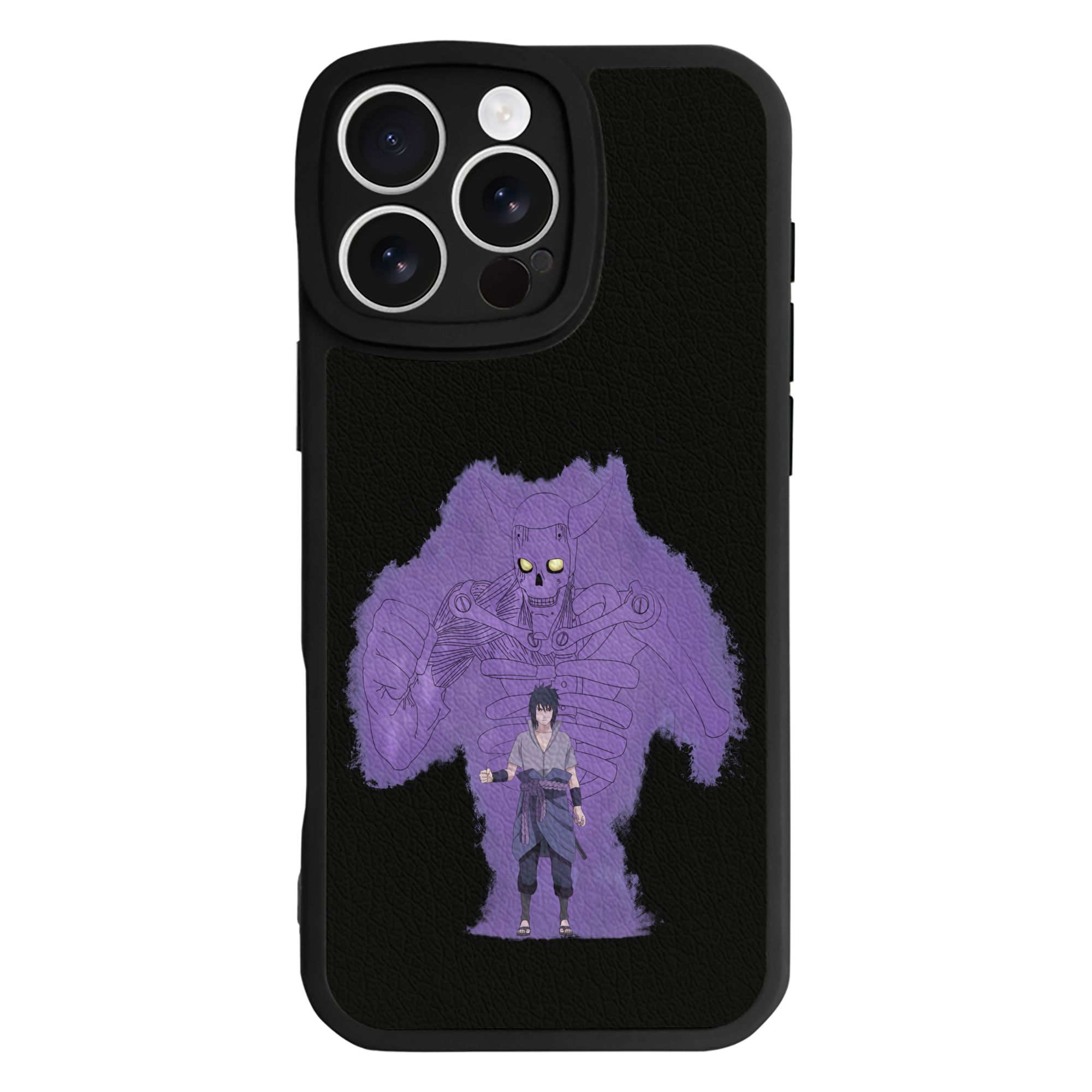 （画像用） NARUTO -ナルト- うちは サスケ Uchiha Sasuke 【iPhone 16シリーズ対応】シリコンスマホケース（レザー調） 材質：シリコン